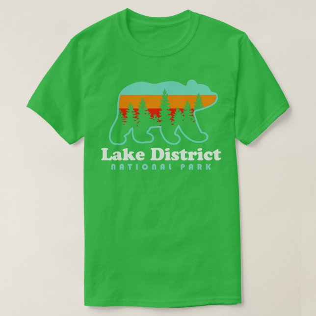 Camiseta Lake District National Park England Wales Bear Ret (Frente do Design)