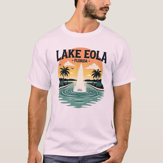 Camiseta Lake Eola Fountain - Orlando Florida Cityscape (Frente)