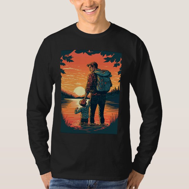 Camiseta Lake Fishing Trip Father And Child Lake Adventure (Frente)