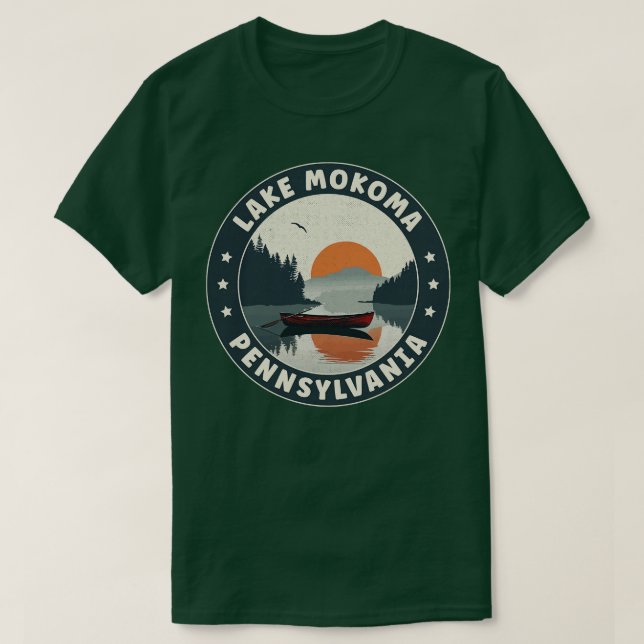 Camiseta Lake Mokoma Pennsylvania Sunset (Frente do Design)