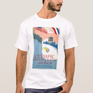 Camiseta Lake Placid olímpico do Bobsled WPA 1938