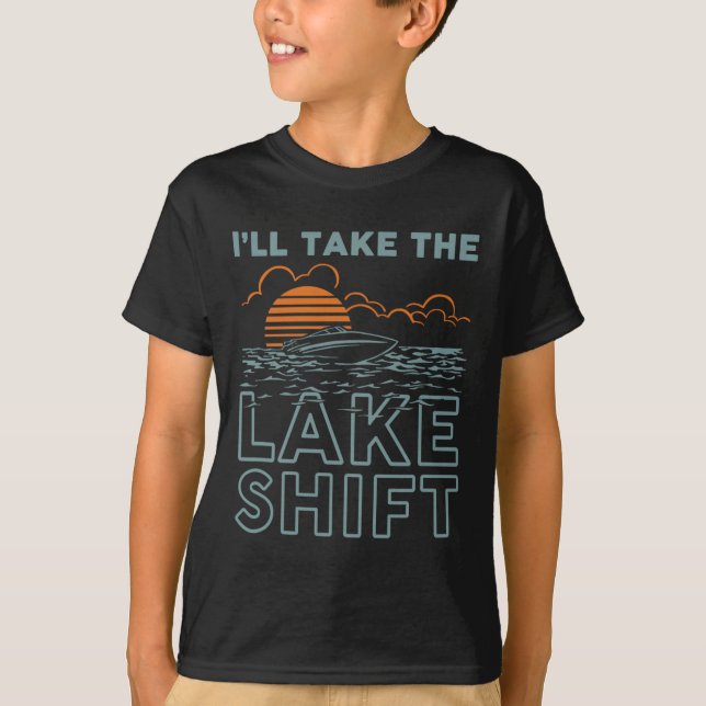 Camiseta Lake Shift Lake Life Funny Boating  (Frente)