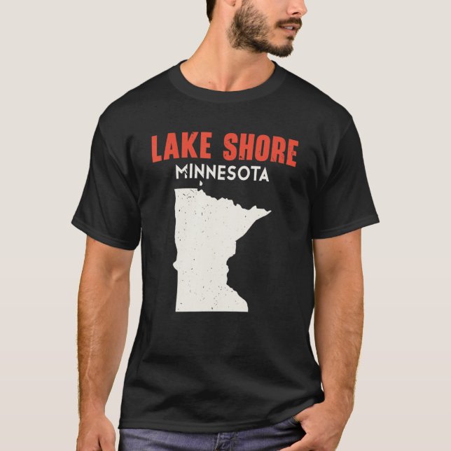 Camiseta Lake Shore Minnesota EUA State America Viagem Minn (Frente)
