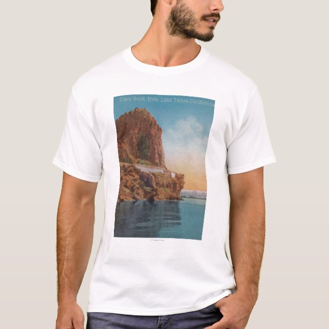 Camiseta Lake Tahoe, CA - rocha da caverna da opinião do (Frente)