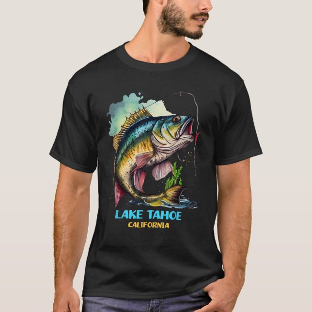 Camiseta Lake Tahoe California Fishing Trip Fisher Gear Fis (Frente)