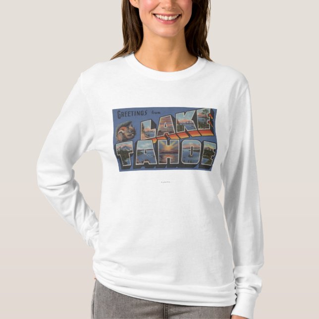 Camiseta Lake Tahoe, Califórnia - grandes cenas da letra (Frente)