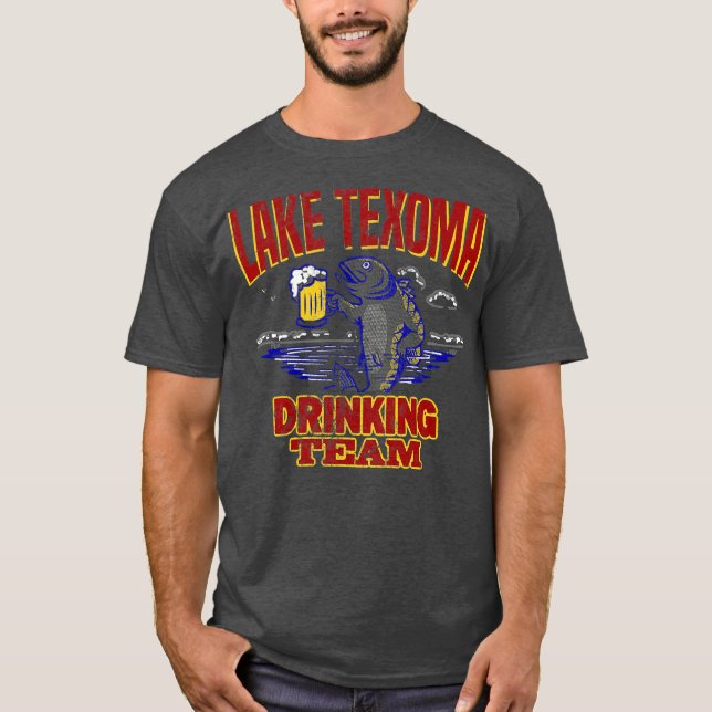 Camiseta Lake Texoma Drinking Team  Funny Beer Fishing (Frente)