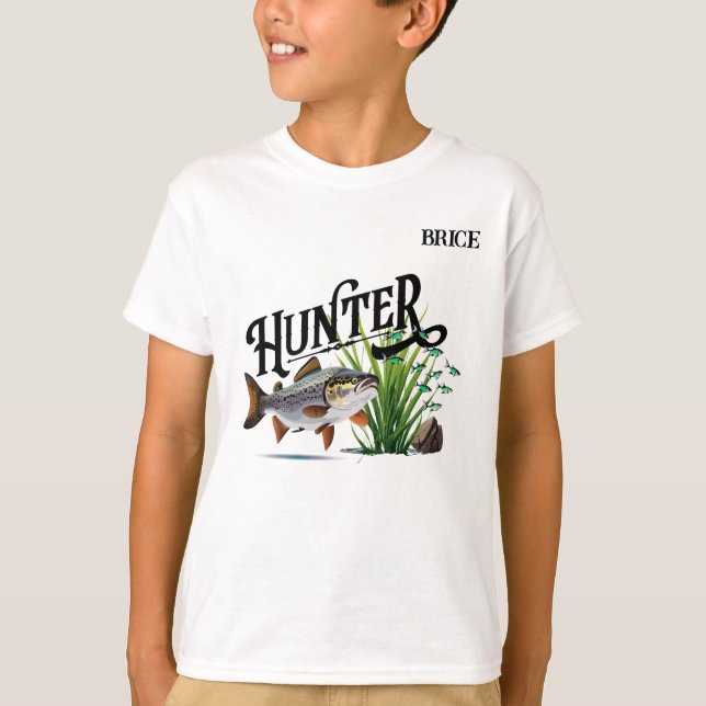 Camiseta Lake Trout no Hunt Boy (Frente)