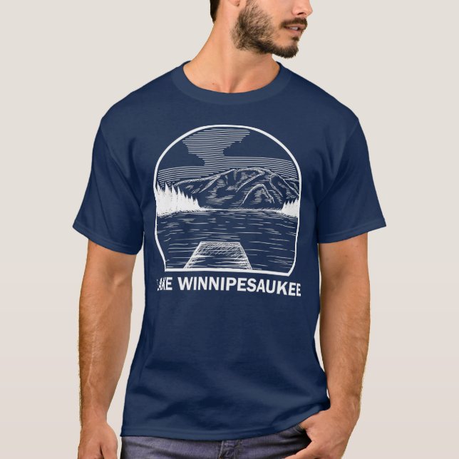 Camiseta LAKE WINNIPESAUKEE NOVA HAMPSHIRE Pesca Engraçada (Frente)
