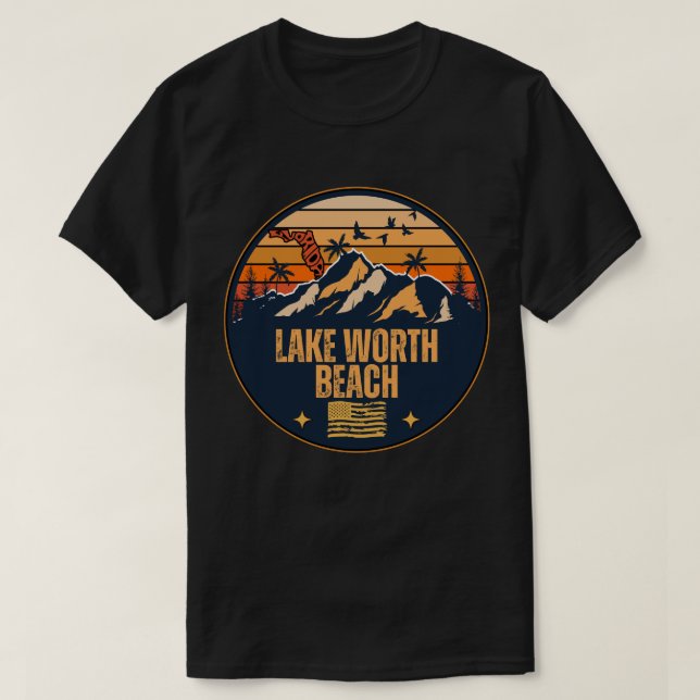 Camiseta Lake Worth Beach, Flórida  (Frente do Design)