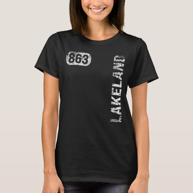 Camiseta Lakeland Florida 863 Area Code Retro (Frente)