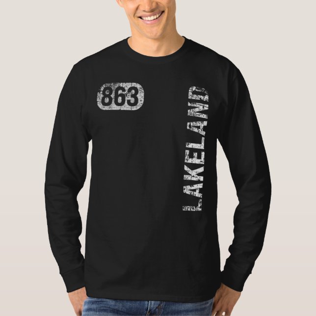 Camiseta Lakeland Florida 863 Area Code Retro (Frente)