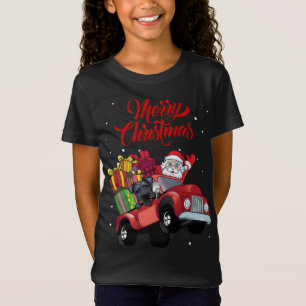 Camiseta Lakeland Terrier Com Papai Noel Em Red Truck Dog