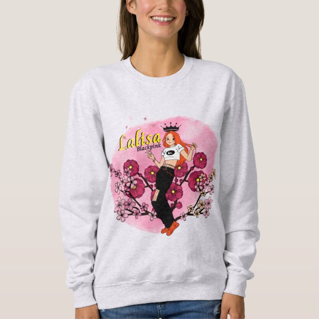 Camiseta Lalisa art - Lisa cor-de-rosa (Frente)