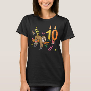 Camiseta Lama 10º Aniversário Preguiçoso Lúdoas Gráfico Ani