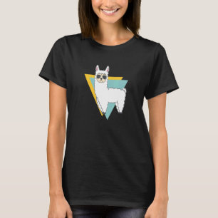 Camiseta Lama Alpaca Animal Retro Vintage Trianglo Geométri