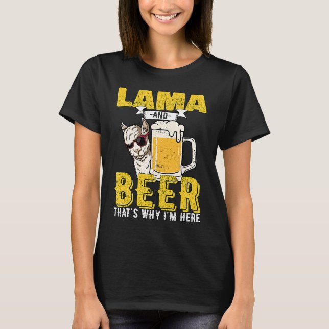 Camiseta Lama Beer Lamas Alcohol (Frente)
