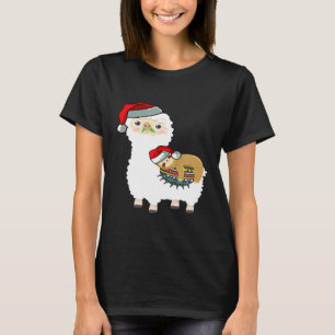 Camiseta Lama bonita dormindo no Cristo Llama Alpaca I Xmas