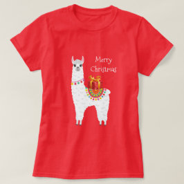 Camiseta Lama bonitinha de Natal Funky Alpaca