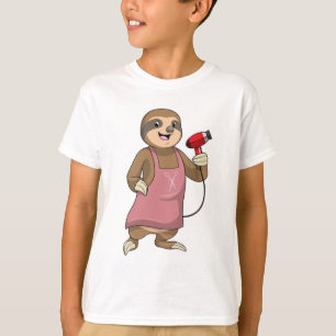 Camiseta Lama como Cabelo estilista com secador de cabelo