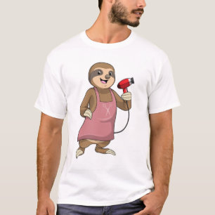 Camiseta Lama como Cabelo estilista com secador de cabelo