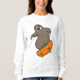 Camiseta Lama como skater com skate