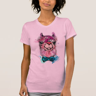 Camiseta Lama cor-de-rosa bonito