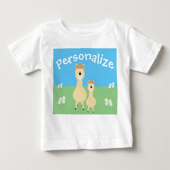 Camiseta Lama Cute Personalizado Com Visitas (Frente)