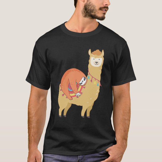 Camiseta Lama da equitação da preguiça (Frente)