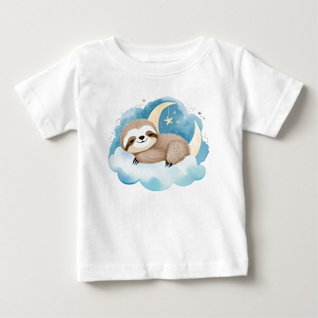 Camiseta Lama de Bebê Bonita na Lua - (Frente)