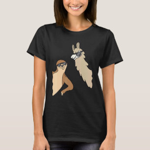 Camiseta Lama E Lama Com Óculos De Sol Adoram Lama E Al