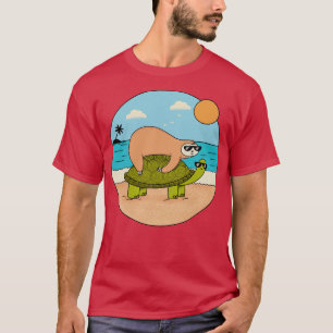 Camiseta Lama e tartaruga praia