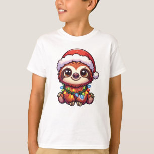 Camiseta Lama Feliz Natal Animais de inverno Lúvas