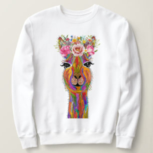 Camiseta Lama Floral Bonita e Colorida
