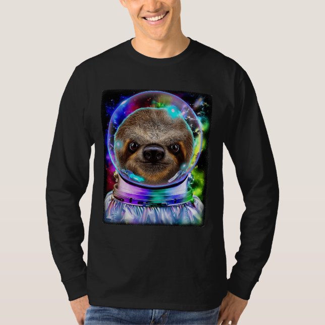 Camiseta Lama gigante como astronauta explorando a galáxia (Frente)