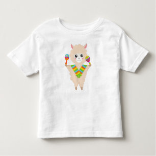 Camiseta Lama mexicano, Cute Llama, Alpaca, Scarf, Maracas