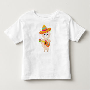 Camiseta Lama Mexicano, Cute Llama, Sombrero, Violão