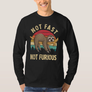 Camiseta Lama Não Rápida Não Furiosa Sloth Cotação Cuta Slo