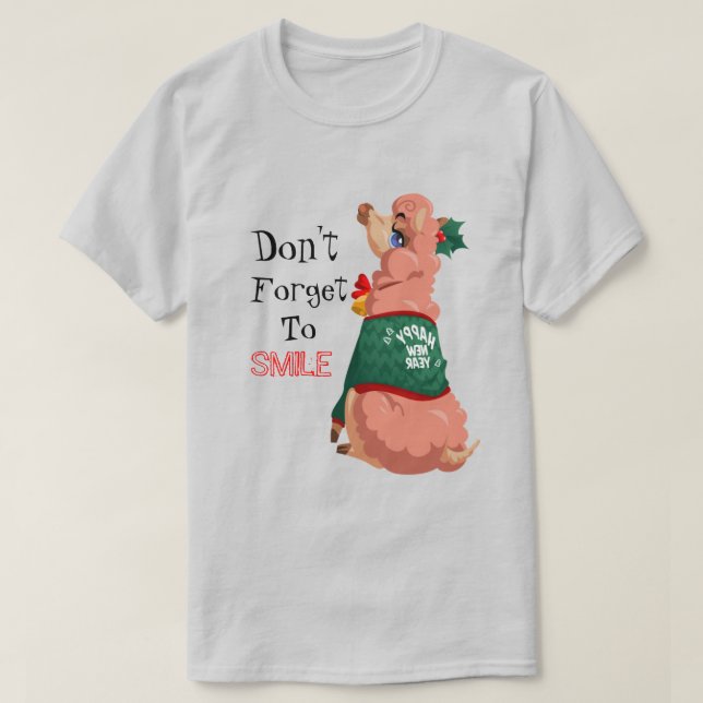 Camiseta lama no Natal (Frente do Design)