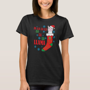Camiseta Lama no Natal Sock Papai Noel