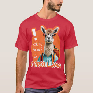 Camiseta Lama positivo com óculos e mochila escolar