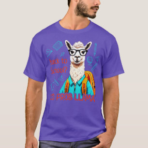 Camiseta Lama positivo com óculos e mochila escolar