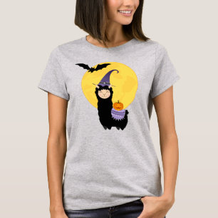 Camiseta Lama Preto do Dia das Bruxas
