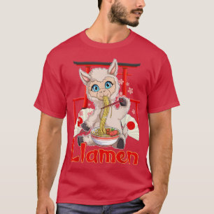 Camiseta Lama Ramen Japonês Gift Boys Girls Officia