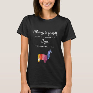 Camiseta Lama. Seja sempre você mesmo a menos que… aguarela