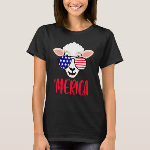 Camiseta Lamb 4 De Julho Usa Óculos Solares Bandeira Americ