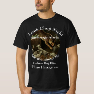 Camiseta Lamb Chop Night Cadáver Cão Morde Whittier AK 2050