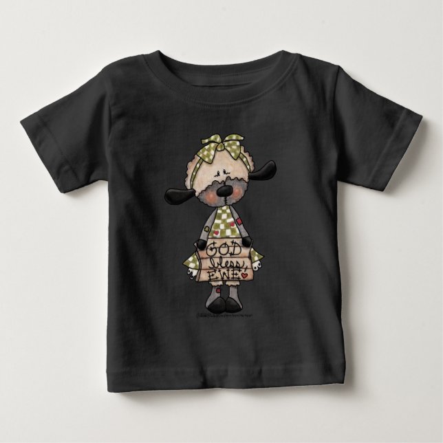 Camiseta Lamb-Deus abençoe Ewe Primitivo (Frente)
