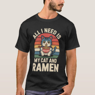 Camiseta Lamen de Gato Engraçado Eu Preciso do Meu Gato e L