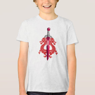 Camiseta Lâmina da Crista do Dragão Vermelho